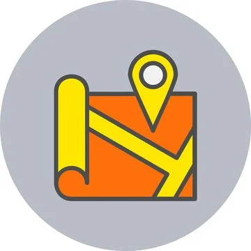 Placeholder Line Filled Circle Icon 스톡 일러스트