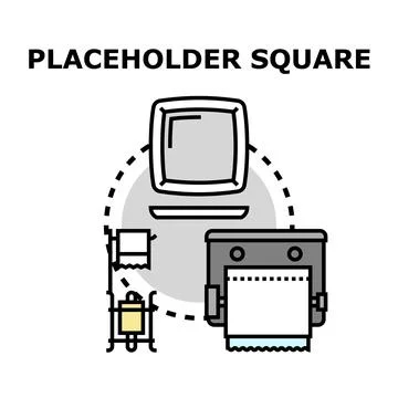 Placeholder square concept with connected user interface elements 스톡 일러스트