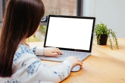 Placeit - Child Uses a Computer for School Work 스톡 사진