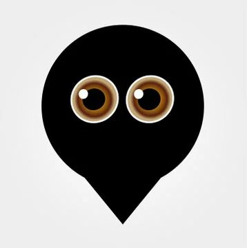 A placement with cute ghost having hazel eyes  Stock Illustration