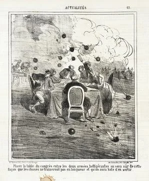 Placer la table du Congrs entre les deux armes beligrantes on sera sr de ce.. Stock Illustration