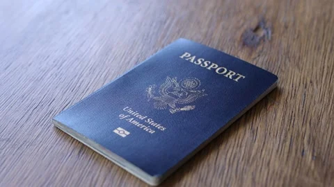 Placing American Passport On Table 库存影片 203917163