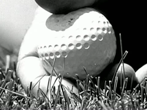 PLACING BALL &amp; TEE 1 - B&amp;W Stock Footage 22111532