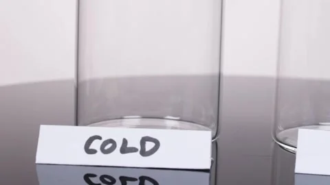 Placing Cold Label Beside Empty Glass Beaker in Laboratory Stock Footage 319002955