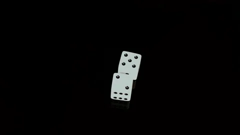 Placing Dice Five and Two totaling seven Stock Footage 248757860