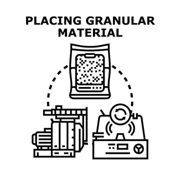 Placing granular material concept with manufacturing machine Stock Illustration