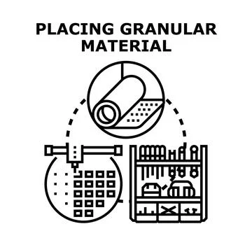 Placing granular material concept process vector icon Stock Illustration