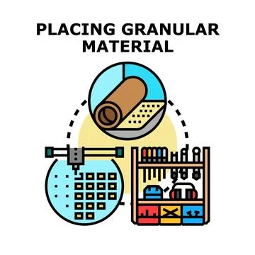 Placing granular material concept process vector icon Stock Illustration