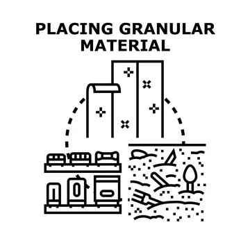 Placing granular material for processing and protection Stock Illustration