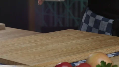 Placing A Jar Of Salt Or Sugar As Healthy Cooking Ingredient On a Wooden Board 動画素材 118560560