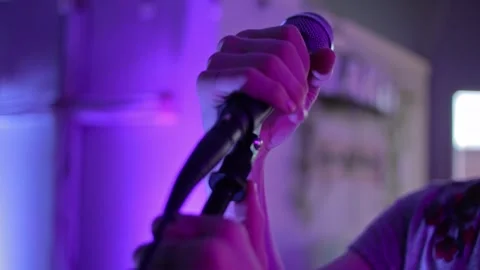 Placing Mic into Stand Stock Footage 272288485