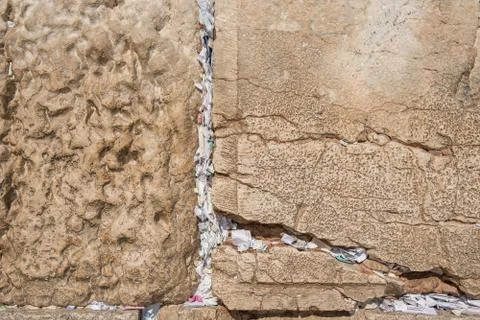 Placing notes, Western wall, Jerusalem Stock Photos