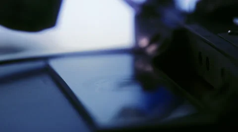 Placing a piece of crystal meth on a microscope slide Stock Footage 30488187