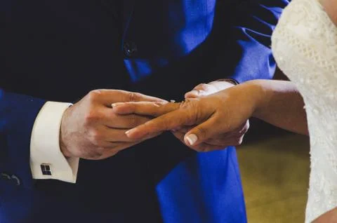 Placing the ring Stock Photos