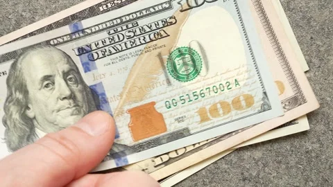 Placing US Dollars 2 Video stock 346179667