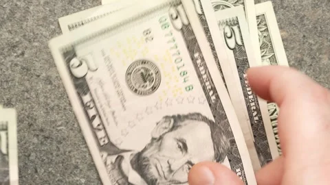 Placing US Dollars Video stock 346179768