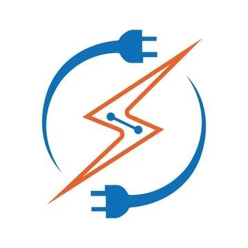 Plag lightning logo Design Power icon Vector Illustration Stock Illustration