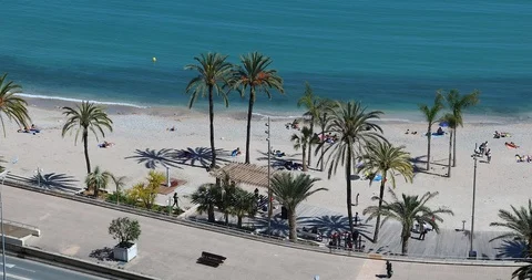 Plage Des Sablettes In Menton Stock Footage 118212924
