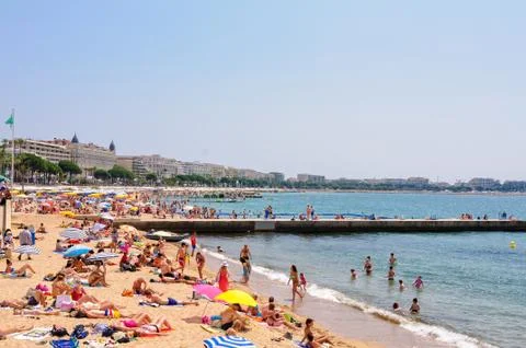 Plage Publique - Cannes Stock Photos