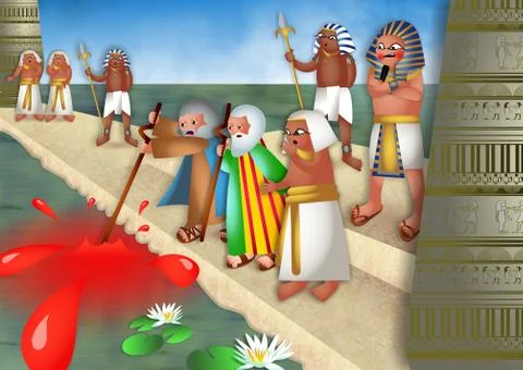The Plague of Blood Stock-Illustration