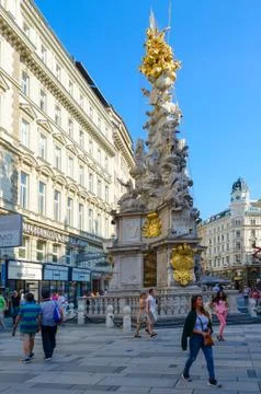 Plague Column (Holy Trinity Column), Vienna, Austria Stock-Fotos