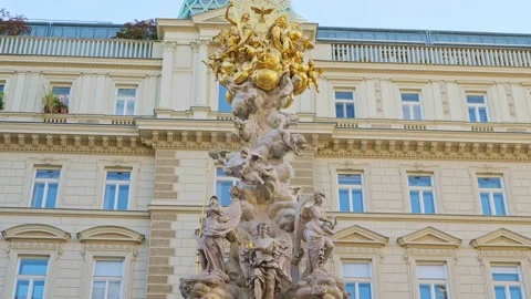 Plague Column or Trinity Column or Holy Trinity column on Graben street in 스톡 동영상 204746301