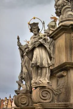 Plague Column in Telc Stock Photos