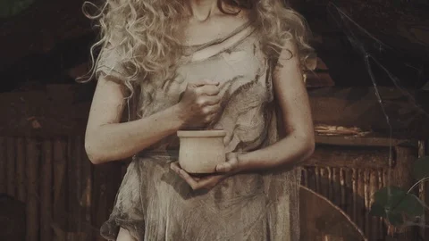 Plague in form of human being, ghost prepares deadly poison for humanity Stock Footage 112742980