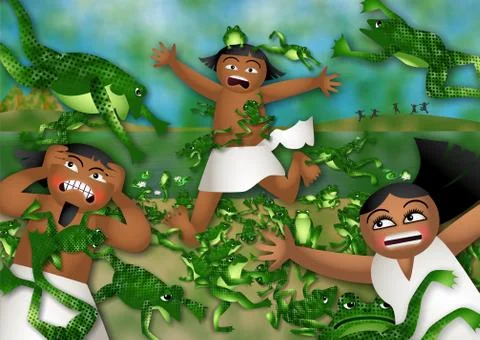 The Plague of Frogs Ilustração Stock