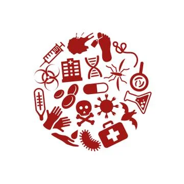 Plague icons in circle Stock Illustration