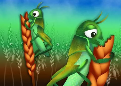 The Plague of Locusts Stock-Illustration