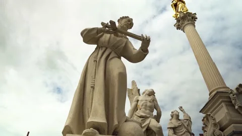 Plague Monument on the main square of Maribor Slovenia Stock Footage 220340420