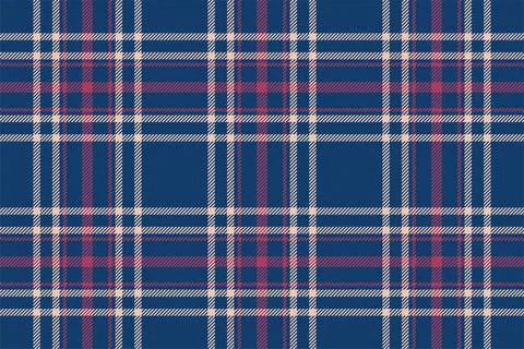 Plaid background, check seamless pattern in blue. Vector fabric texture for t Stock Illustration