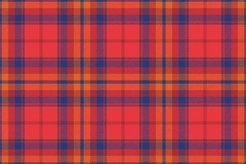 Plaid background, check seamless pattern in red. Vector fabric texture for te Stock Illustration