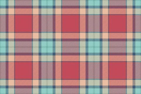 Plaid background, check seamless pattern in red. Vector fabric texture for te Stock Illustration