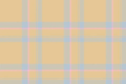 Plaid background, check seamless pattern in beige. Vector fabric texture for  Stock Illustration