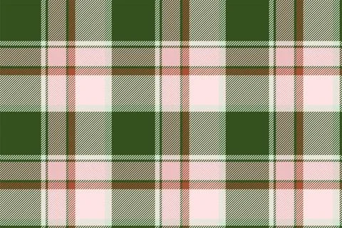 Plaid background, check seamless pattern in green. Vector fabric texture for  Stock Illustration