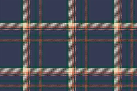 Plaid background, check seamless pattern in blue. Vector fabric texture for t Stock Illustration