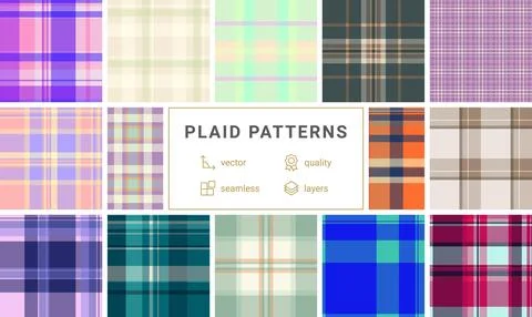 Plaid bundle for advent crafts. Classic patterns enhance decorations, ornam.. Stock Illustration