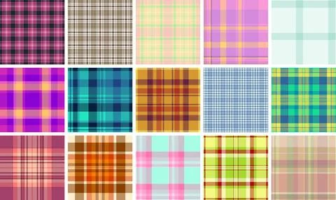 Plaid bundle built for product mockups. Birthday tartan backgrounds enhance.. Stock Illustration