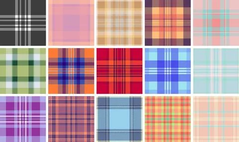 Plaid bundle built for product mockups. Menswear tartan backgrounds enhance.. Stock Illustration