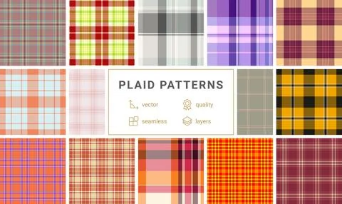 Plaid bundle built for product mockups. Summer tartan backgrounds enhance pre イラスト素材