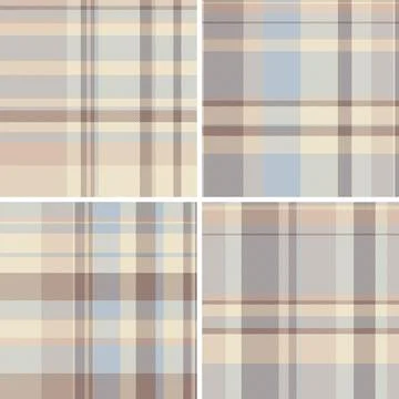 Plaid bundle capturing casual British and outdoor style. Vector tartan patt.. Stock Illustration
