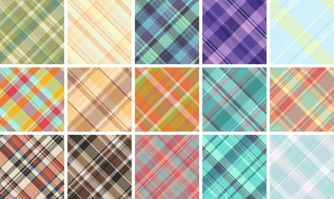 Plaid bundle capturing heritage tartan aesthetics. Vector patterns ideal for  イラスト素材