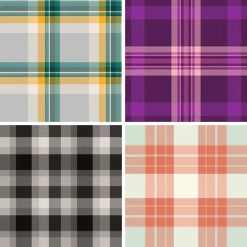 Plaid bundle capturing USA heritage and buffalo check aesthetics. Vector patt Stock Illustration