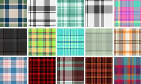 Plaid bundle capturing USA traditions and patriotic aesthetics. Vector patter Stock Illustration