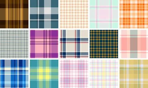 Plaid bundle for cohesive Valentines and Womens Day styling. Classic tartan s Stock Illustration