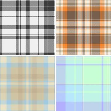 Plaid bundle for composition books. Seamless tartan patterns bring style to s イラスト素材