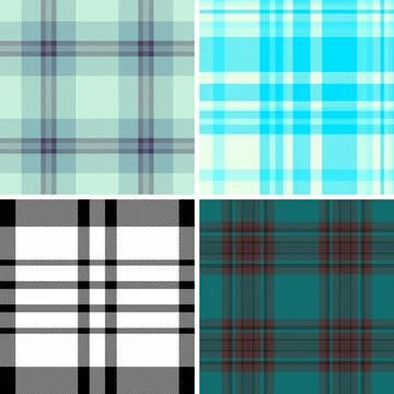 Plaid bundle for cozy home styling. Classic tartan structure supports layerin Stock Illustration