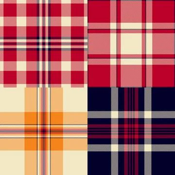 Plaid bundle for cozy styling. Classic tartan structure supports cohesive win Stock Illustration